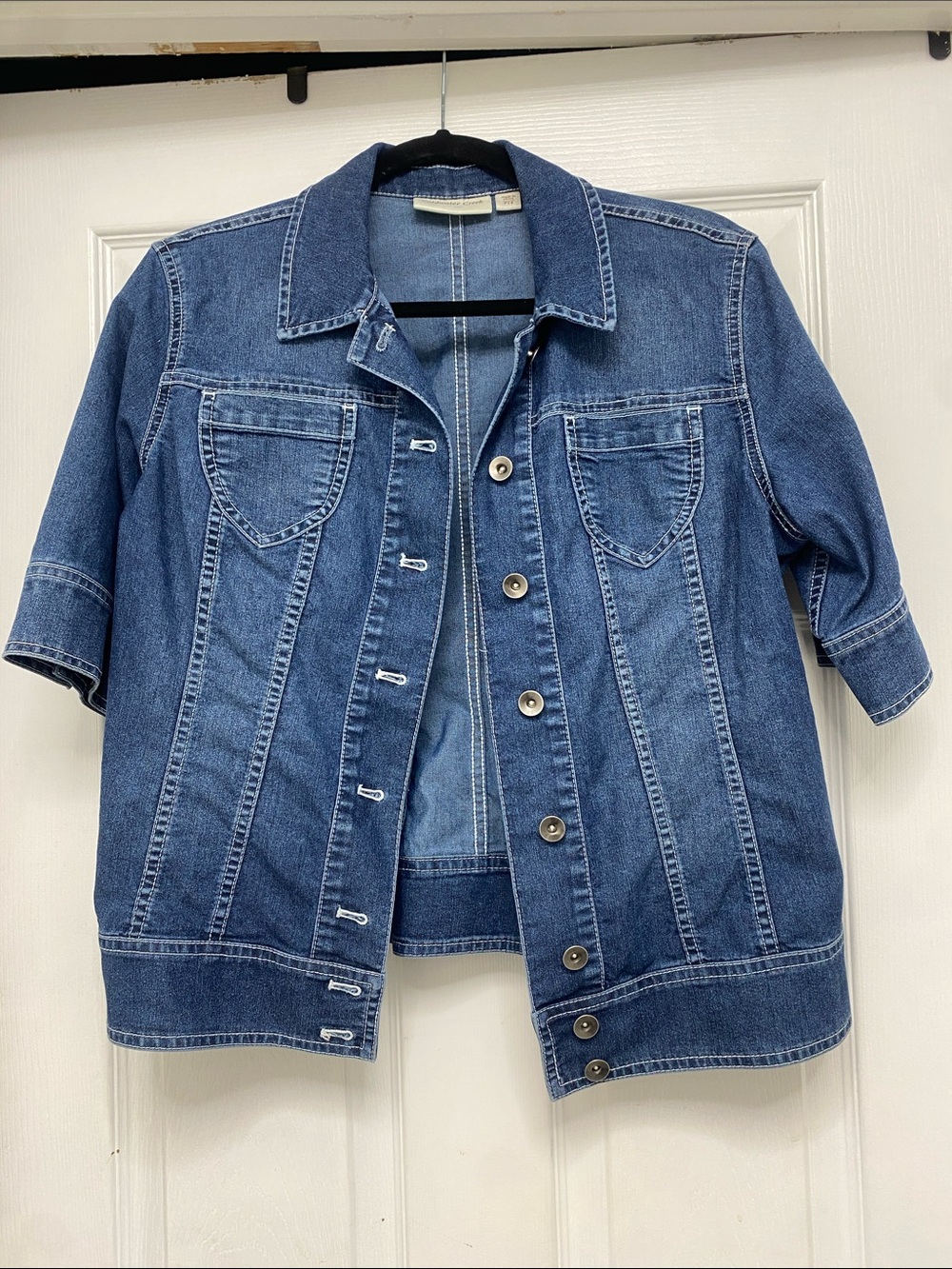 Coldwater Creek Blue Short-Sleeve Jean Jacket